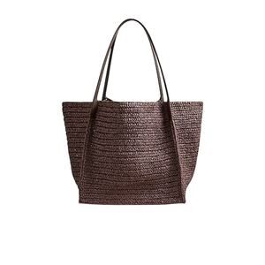 J.Crew Large Brown Handknotted Packable Tote Bag